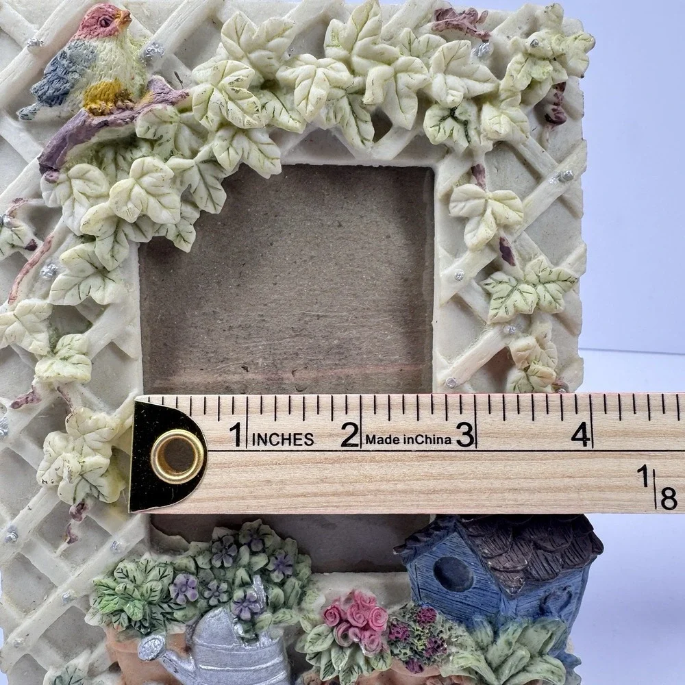 Jordan Mark Secret Garden Floral Birdhouse Resin Photo Frame Cottagecore Vintage